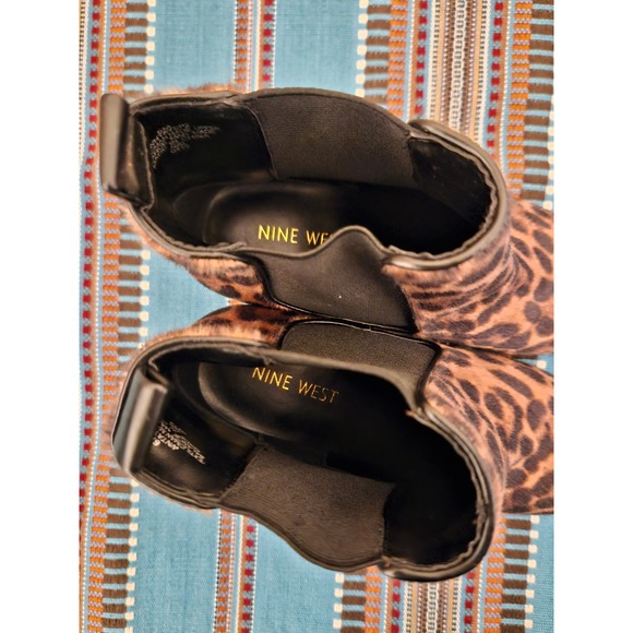 Nine West Leopard Chelsea Mid Heel Pull On Bootie Size 6 M Boots - Picture 7 of 8